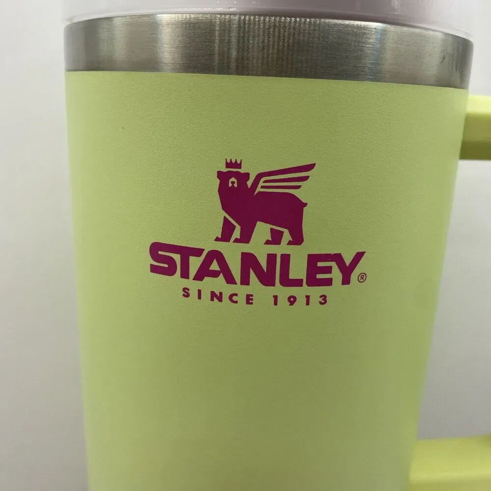 Rare Stanley 40 oz Citron Mix Lime Pink Logo Adventure Quencher Retired NO STRAW - Picture 2 of 7